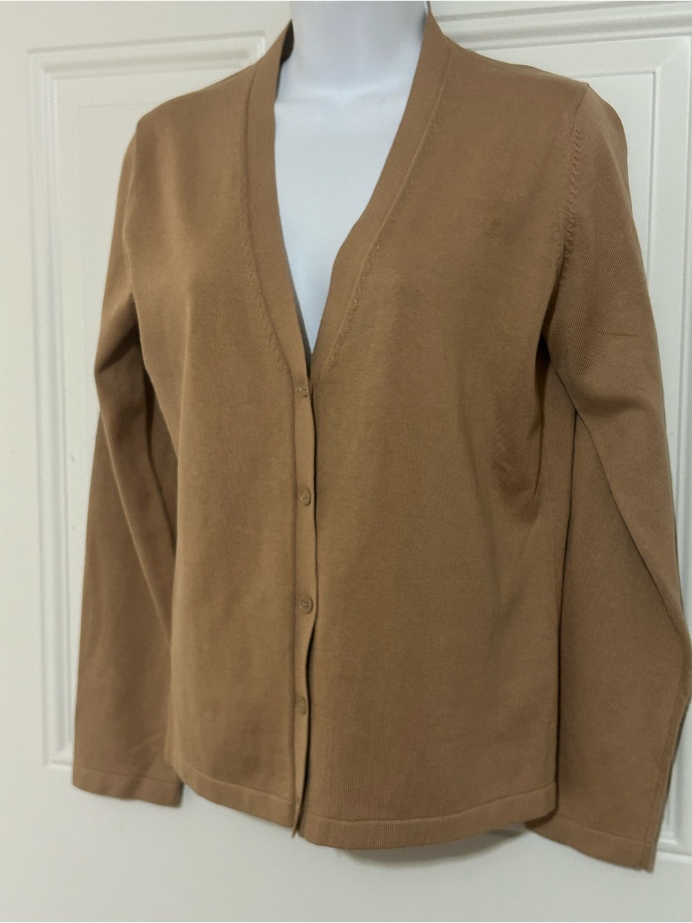 Everyday V-Neck Button Cardigan - Camel